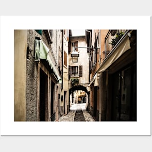 Street in Malcesine, North East Italy Posters and Art